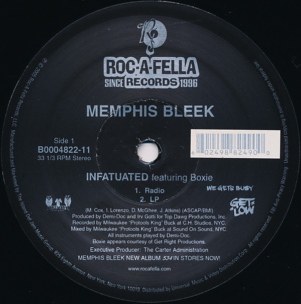 Memphis Bleek - Infatuated - Used Vinyl Record 12" image 1