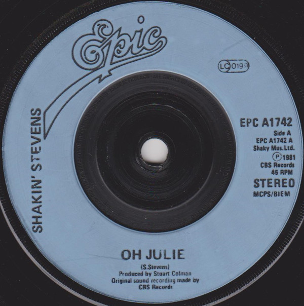 Shakin' Stevens - Oh Julie - Used Vinyl Record 7" image 1