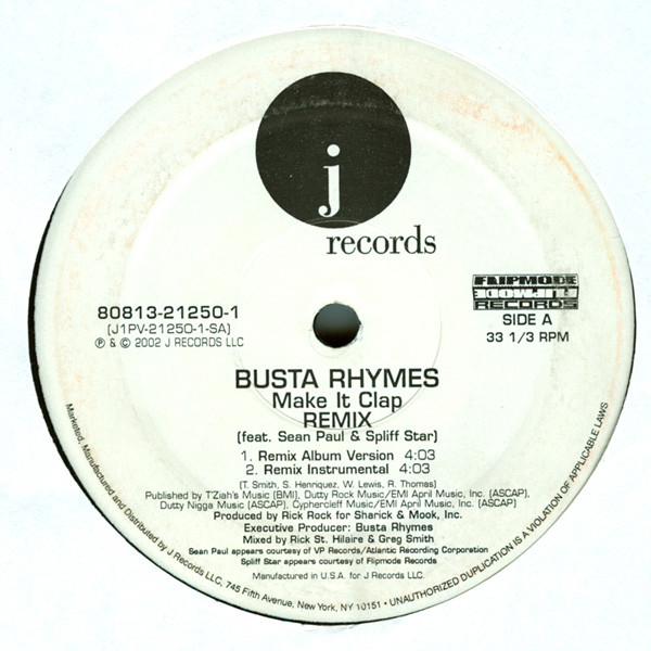 Busta Rhymes - Make It Clap (Remix) - Vinyl Record 12" image 1