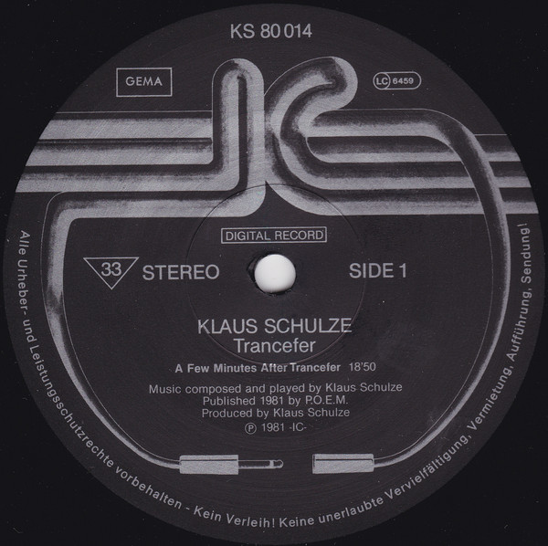 Klaus Schulze - Trancefer - Used Vinyl Record image 1