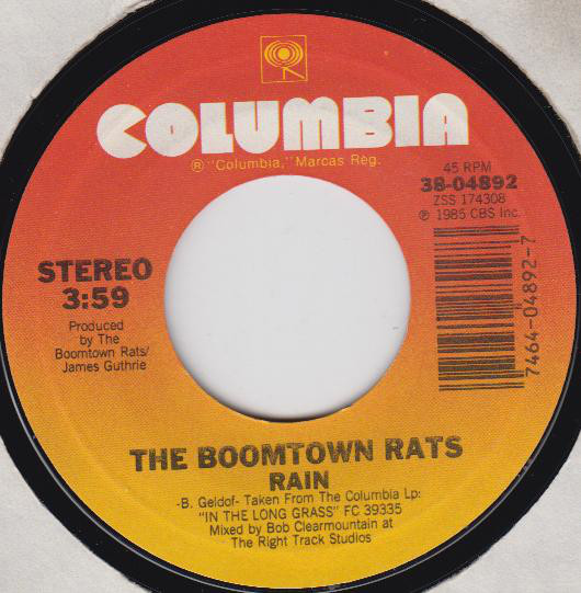 Boomtown Rats - Rain - Used Vinyl Record 7" image 1