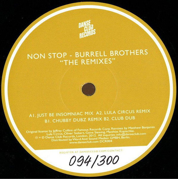 Burrell - Non Stop "The Remixes" - Vinyl Record 12" image 1