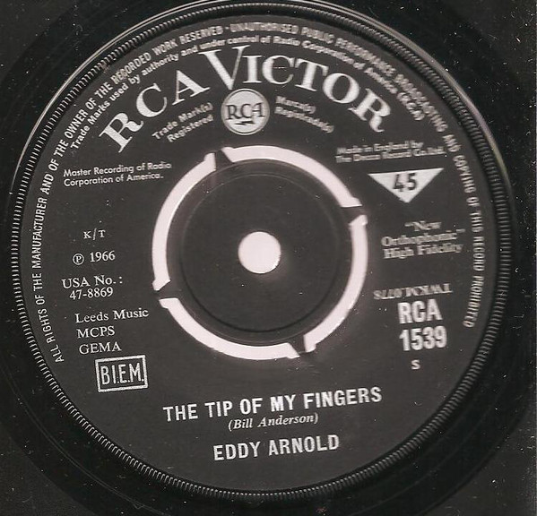 Eddy Arnold - Tip Of My Fingers - Used Vinyl Record 7" image 1