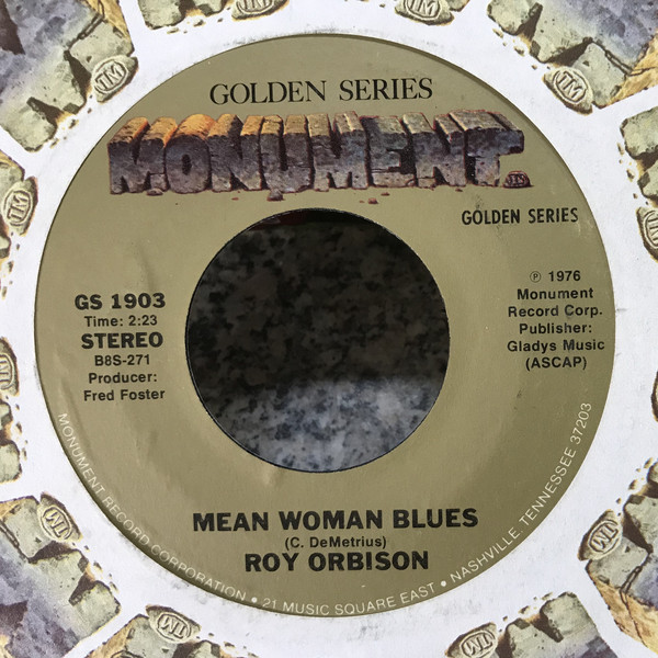 Roy Orbison - Mean Woman Blues - Used Vinyl Record 7" image 1