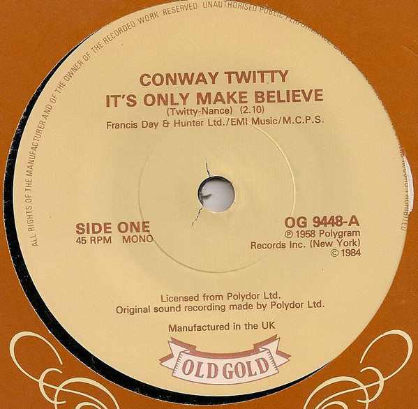 Conway Twitty - It's Only Make Believe / Mona Lisa - Used Vinyl Record image 1