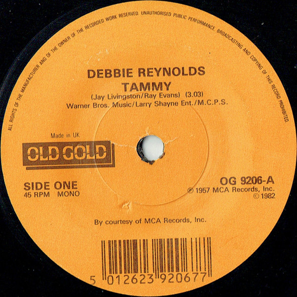 Debbie Reynolds - Tammy / The Day The Rains Came - Used Vinyl Record image 1