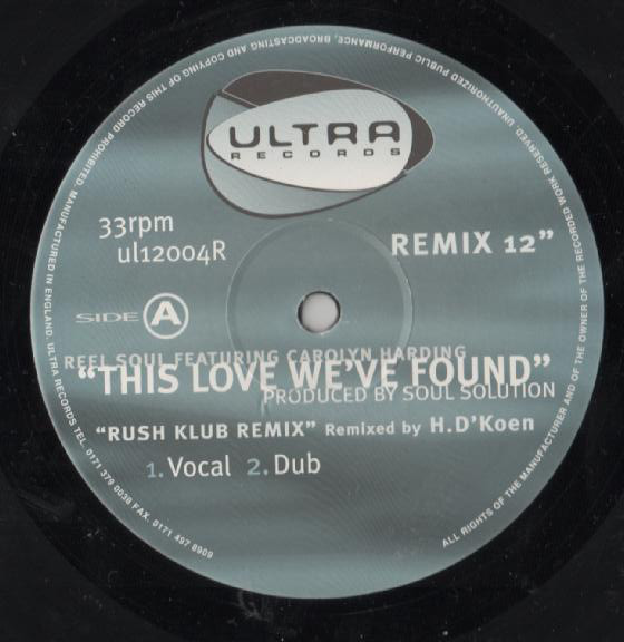 Reel Soul - This Love We've Found (Remix 12") - Vinyl Record 12" image 1