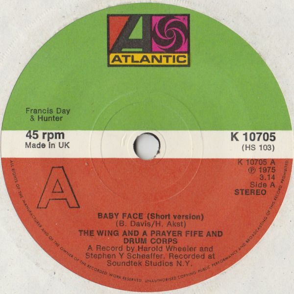 Wing And A Prayer Fi - Baby Face - Used Vinyl Record 7" image 1