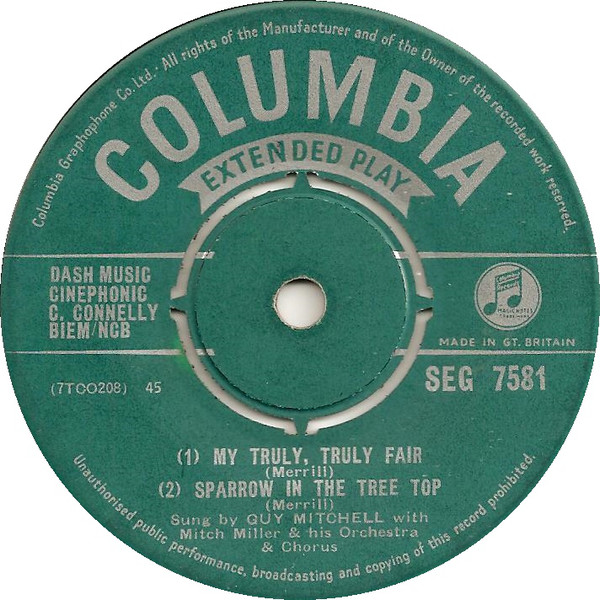 Guy Mitchell - Wonderful Guy - Used Vinyl Record 7" image 1