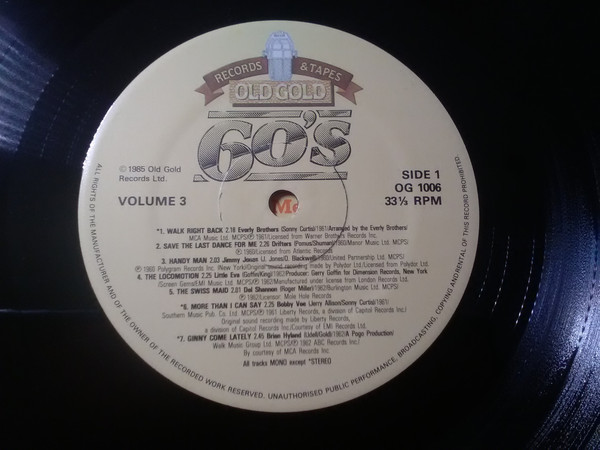 Various - 60's Volume 3 - Used Vinyl Record image 1