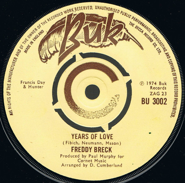 Freddy Breck - Years Of Love - Used Vinyl Record 7" image 1