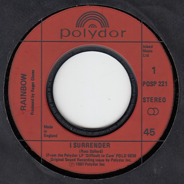 Rainbow - I Surrender - Used Vinyl Record 7" image 1