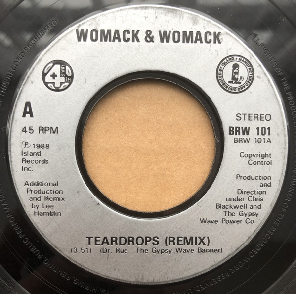 Womack & Womack - Teardrops - Used Vinyl Record 7" image 1