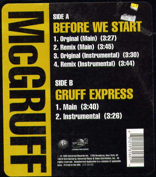 Herb McGruff - Before We Start - Used Vinyl Record 12" image 1