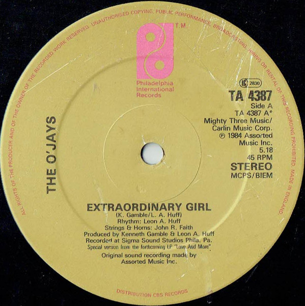 O'Jays - Extraordinary Girl - Used Vinyl Record 12" image 1
