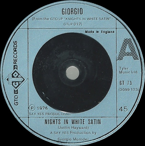 Giorgio Moroder - Nights In White Satin - Used Vinyl Record 7" image 1