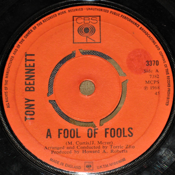 Tony Bennett - A Fool Of Fools / The Glory Of Love - Used Vinyl Recor image 1