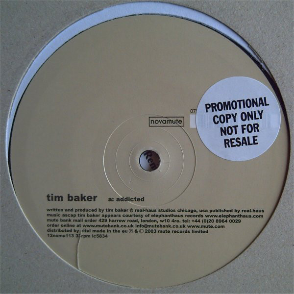 Tim Baker - Addicted / Thief In The Night - Used Vinyl Record 12" image 1