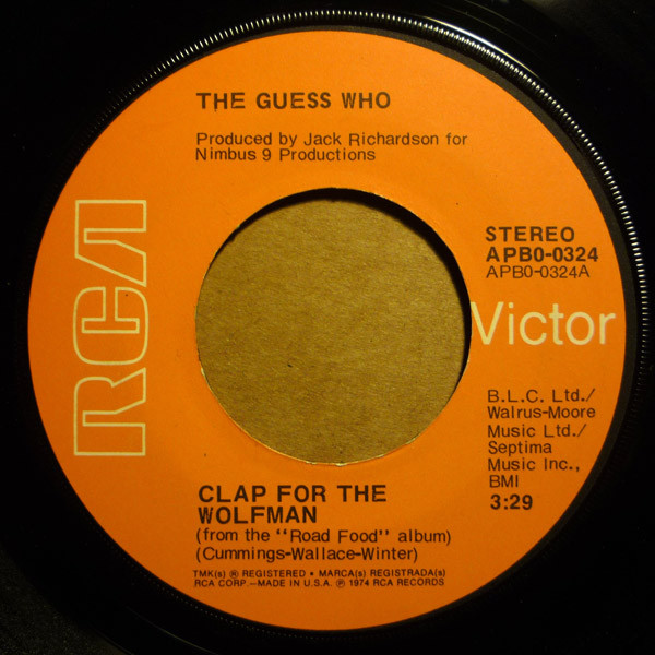 Guess Who - Clap For The Wolfman / Road Food - Used Vinyl Record 7" image 1