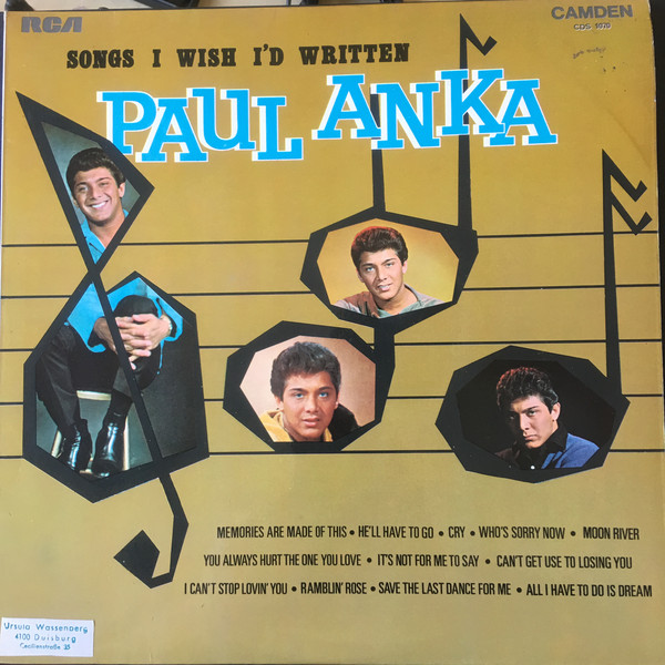 Paul Anka - Songs I Wish I'd Written - Used Vinyl Record image 1