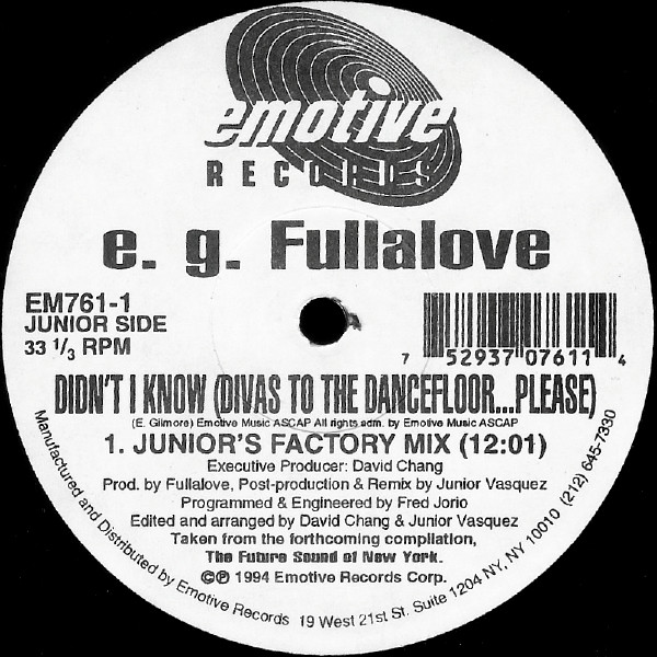 E.G. Fullalove - Didn't I Know (Divas To The Dancefloor...Please) - U image 1