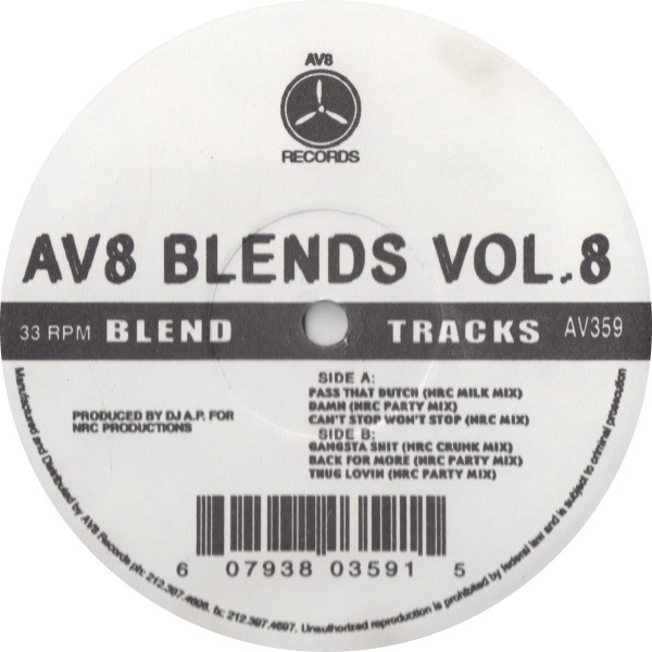 DJ A.P. - AV8 Blends Vol.8 - Used Vinyl Record 12" image 1