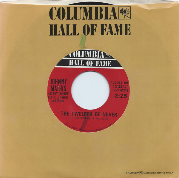 Johnny Mathis - Twelfth Of Never / Wonderful! Wonderful! - Used Vinyl image 1