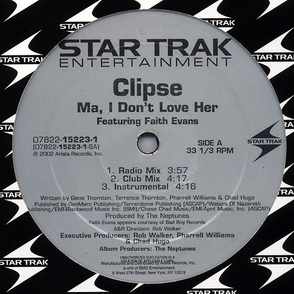 Clipse - Ma, I Don't Love Her / Cot Damn - Used Vinyl Record 12" image 1