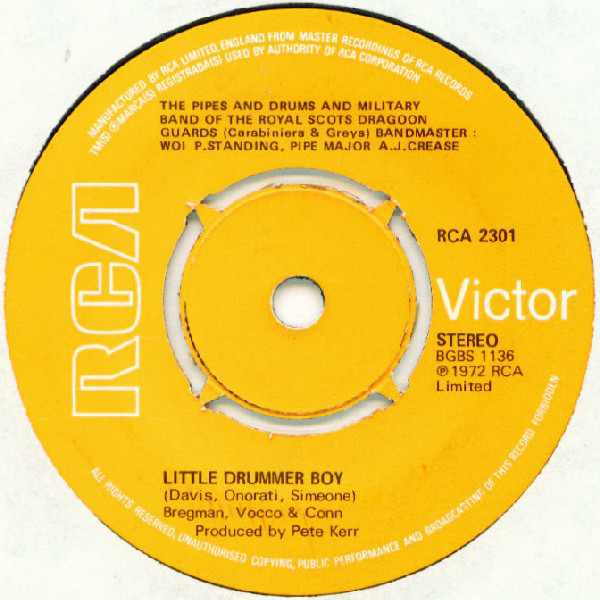 Royal Scots Dragoon - Little Drummer Boy - Used Vinyl Record 7" image 1