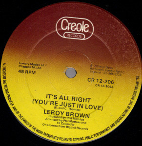 Leroy Brown - It's All Right (You're Just In Love) - Used Vinyl Recor image 1