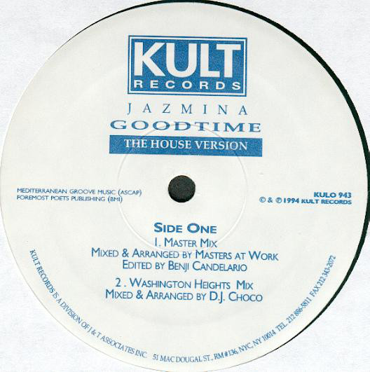 Jazmina - Goodtime (The House Version) - Used Vinyl Record 12" image 1