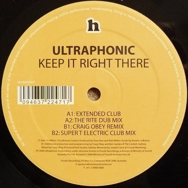 Ultraphonic - Keep It Right There - Used Vinyl Record 12" image 1