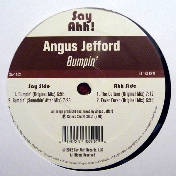 Angus Jefford - Bumpin' - Vinyl Record 12" image 1
