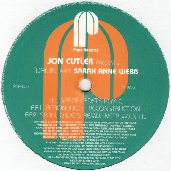 Jon Cutler - Dawn (Remixes) - Used Vinyl Record 12" image 1