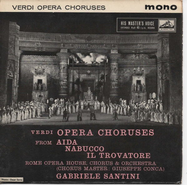 Orchestra Del Teatro - Verdi Opera Choruses - Used Vinyl Record 7" image 1