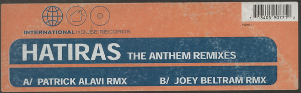 Hatiras - Anthem (Remixes) - Used Vinyl Record 12" image 1