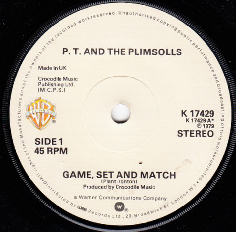 P. T. And The Plimso - Game, Set And Match - Used Vinyl Record 7" image 1