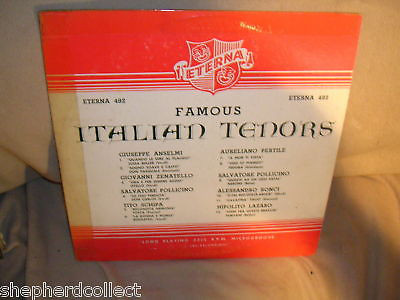 Various - Famous Italian Tenors - Used Vinyl Record image 1