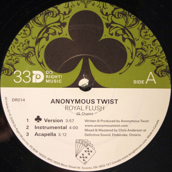 Anonymous Twist - Royal Flush - Vinyl Record 12" image 1
