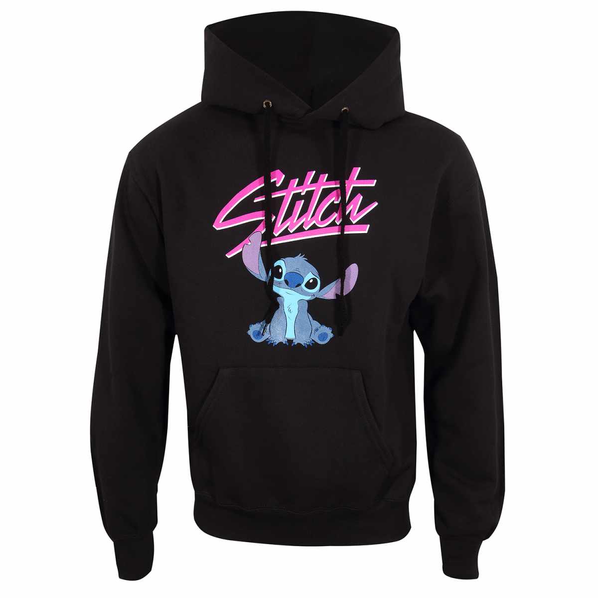 Stitch Script (Unisex Black Pullover Hoodie) Large