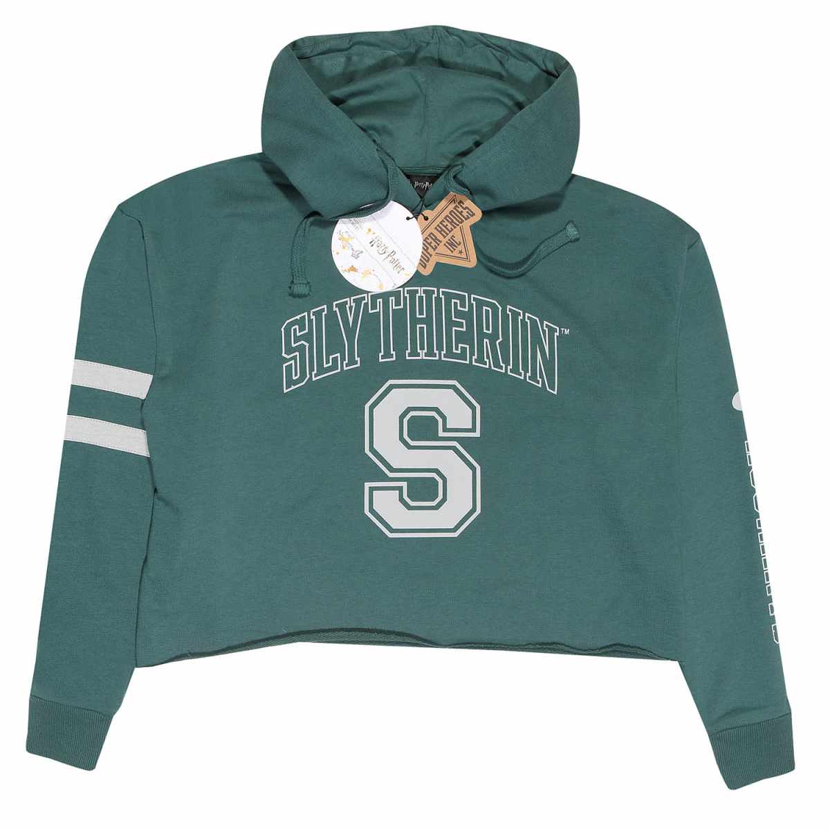 Harry Potter - College Style Slytherin (Ladies Cropped Hoodie) -LAST CHANCE TO BUY