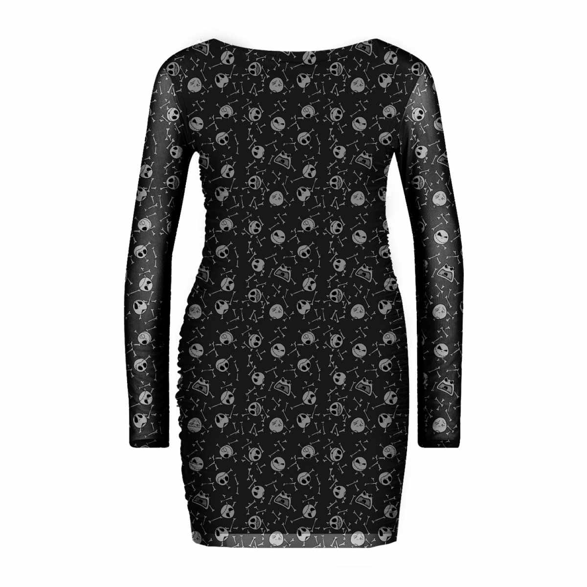 AOP Skulls (Womens Black Mesh Dress) Small