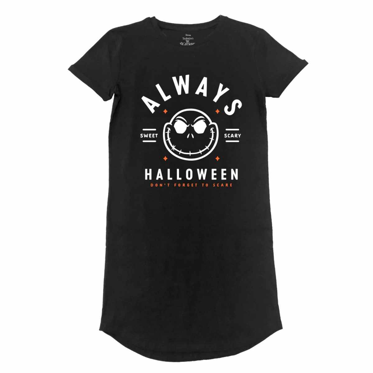 Always Halloween (Womens Black T-Shirt Dress) Ex Ex Large