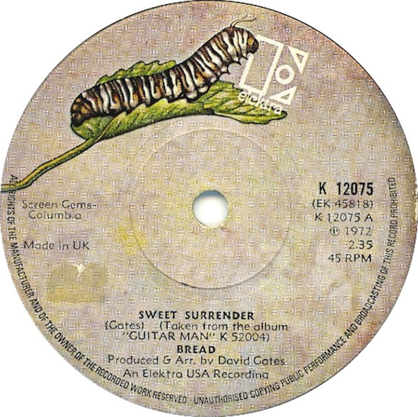 Bread - Sweet Surrender - Used Vinyl Record 7" image 1