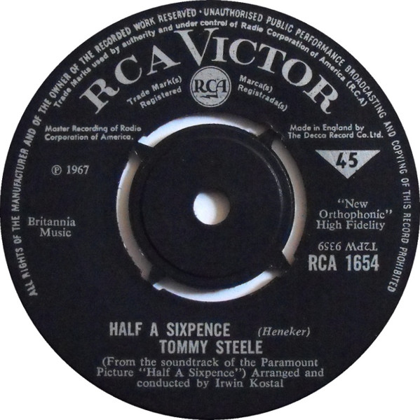 Tommy Steele - Half A Sixpence - Used Vinyl Record 7" image 1