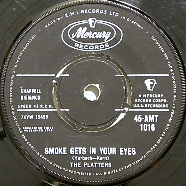 Platters - Smoke Gets In Your Eyes - Used Vinyl Record 7" image 1