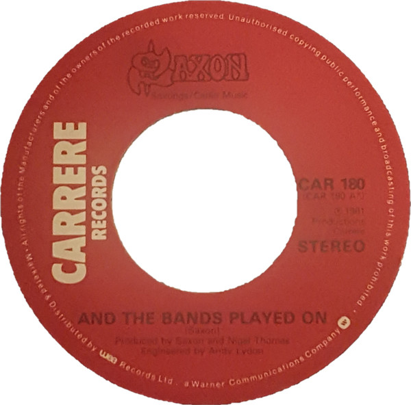 Saxon - And The Bands Played On - Used Vinyl Record 7" image 1