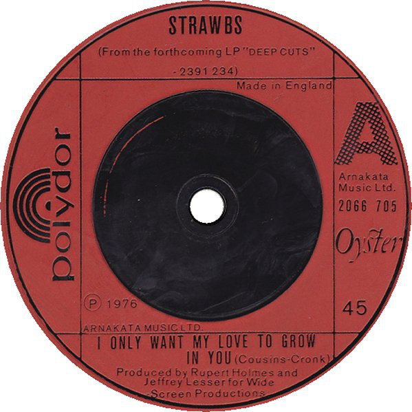 Strawbs - I Only Want My Love To Grow In You - Used Vinyl Record 7" image 1