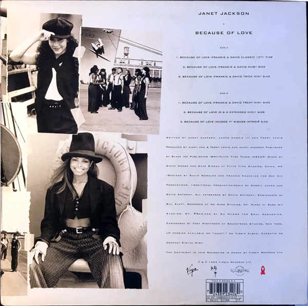 Janet Jackson - Because Of Love - Used Vinyl Record 12" image 1