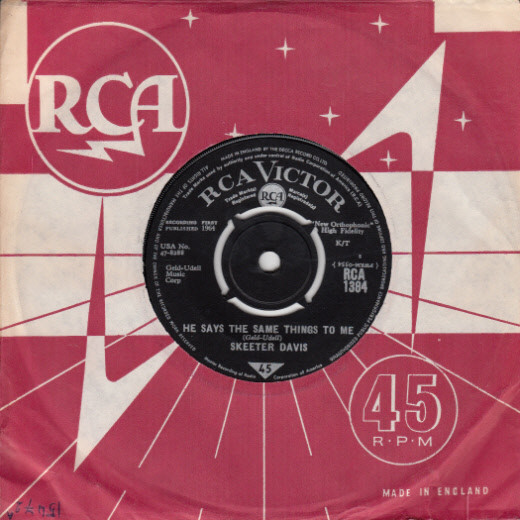 Skeeter Davis - He Says The Same Things To Me - Used Vinyl Record 7" image 1